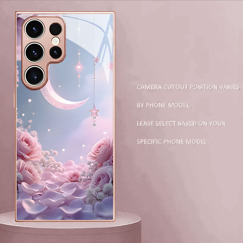 Lunar Pink Rose Pattern Hard Case for Samsung