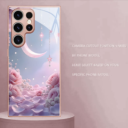 Lunar Pink Rose Pattern Hard Case for Samsung