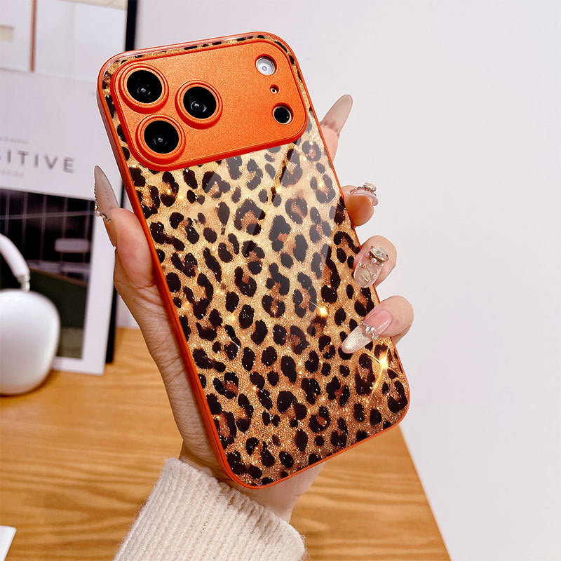Leopard Print Orange Hard Case for iPhone