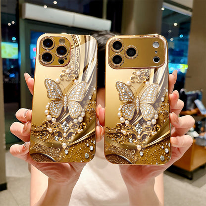 Diamond Butterfly Pattern Hard Case for iPhone