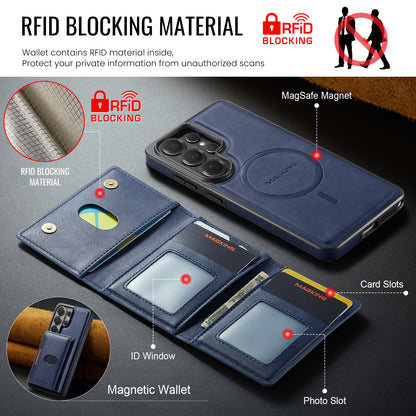 2 in 1 Magnetic Leather Wallet Case for Samsung