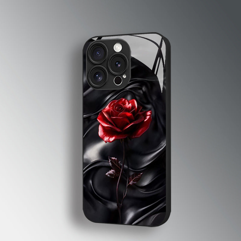 Red Rose Pattern Hard Case for iPhone