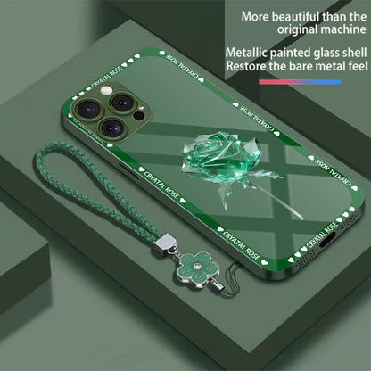 Crystal Rose Pattern Hard Case for iPhone