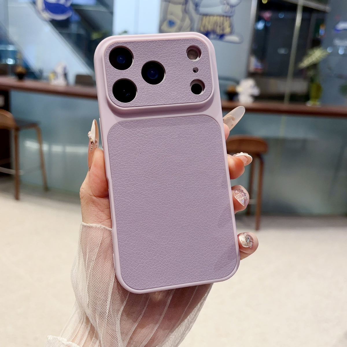 Solid Color Lychee Grain Case for iPhone