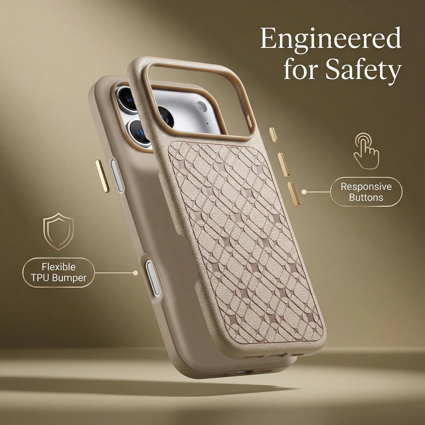 Starlight Lattice Leather Case for iPhone