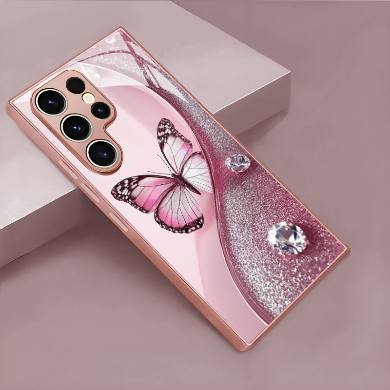 Diamond Butterfly Pattern Hard Case for Samsung
