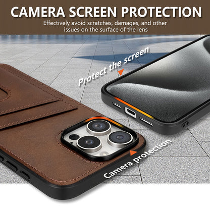 Classic Card Slot Leather Case for iPhone