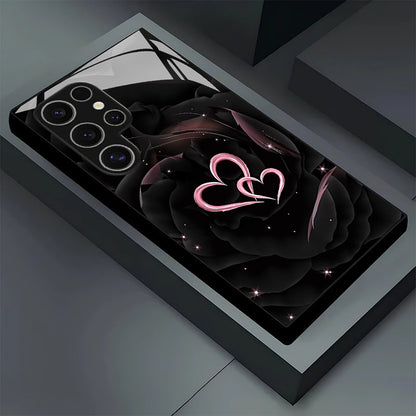 Black Rose Pink Heart Hard Case for Samsung