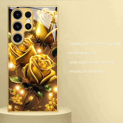 Gold Rose Pattern Hard Case for Samsung