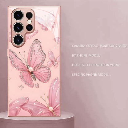 Pink Butterfly Pattern Hard Case for Samsung