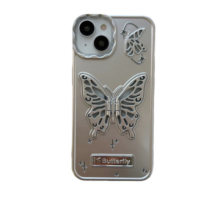 Plating 3D Butterfly Bracket Case for iPhone