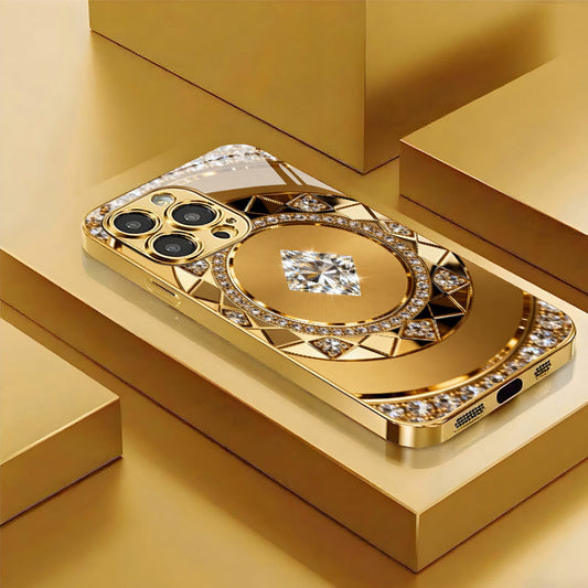 Gold Compass Pattern Hard Case for iPhone