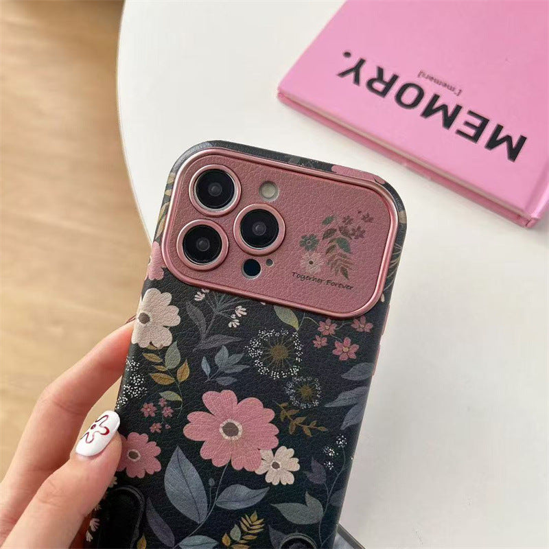 Vintage Floral Leather Case for iPhone