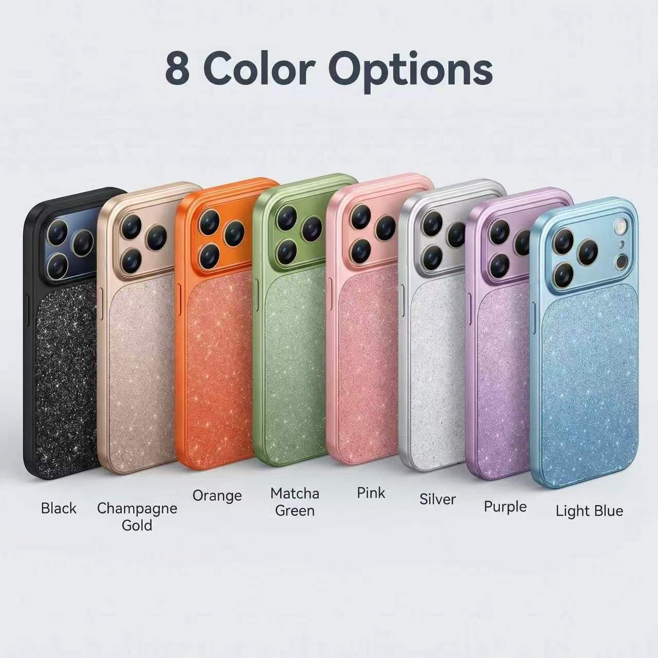 Lens Protection Glitter Matte Case for iPhone