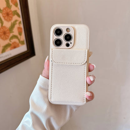 Litchi Grain Leather Wallet Case for iPhone