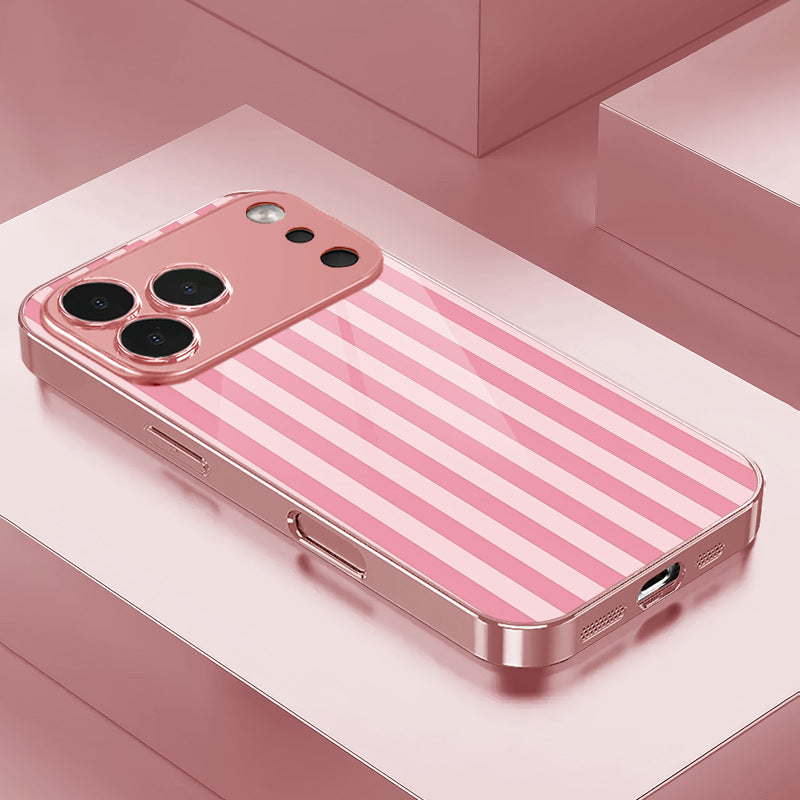 Pink White Vertical Stripe Hard Case for iPhone