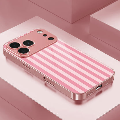 Pink White Vertical Stripe Hard Case for iPhone