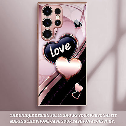 Pink Black Love Pattern Hard Case for Samsung