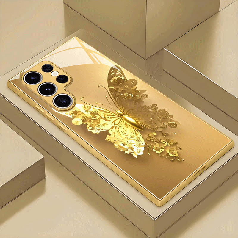 Golden Butterfly Pattern Hard Case for Samsung