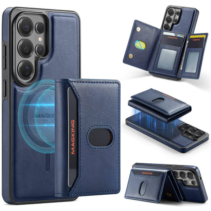 2 in 1 Magnetic Leather Wallet Case for Samsung