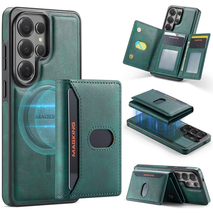 2 in 1 Magnetic Leather Wallet Case for Samsung