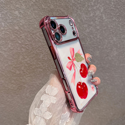 Cherry Pattern Soft Case for iPhone