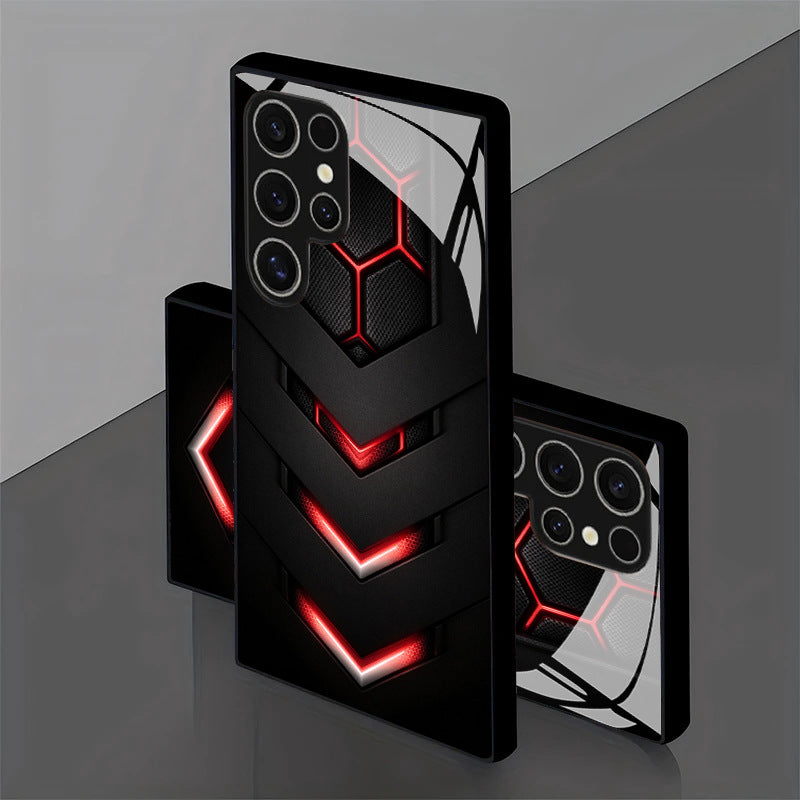Black Red Armor Pattern Case for Samsung