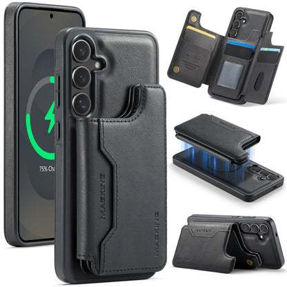 2 in 1 Magnetic Leather Wallet Case for Samsung