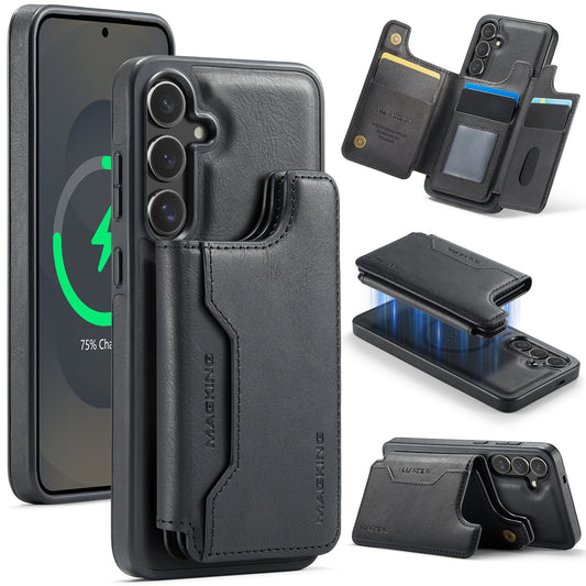 2 in 1 Magnetic Leather Wallet Case for Samsung