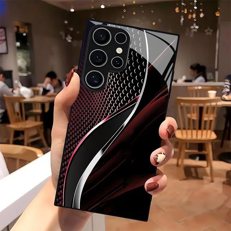 Red Black Scaled Curve Hard Case for Samsung