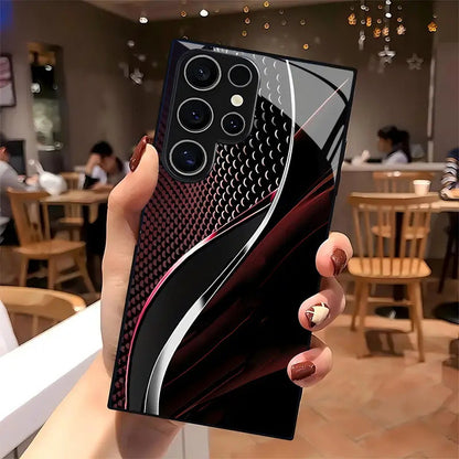 Red Black Scaled Curve Hard Case for Samsung