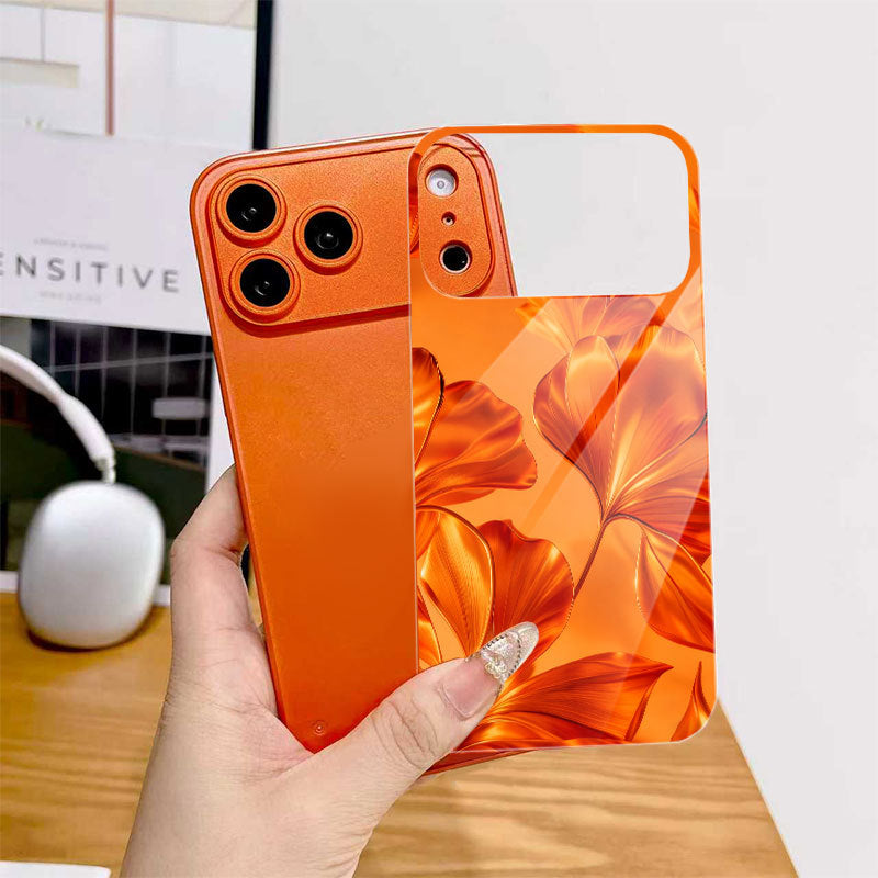 Ginkgo Leaf Pattern Orange Hard Case for iPhone