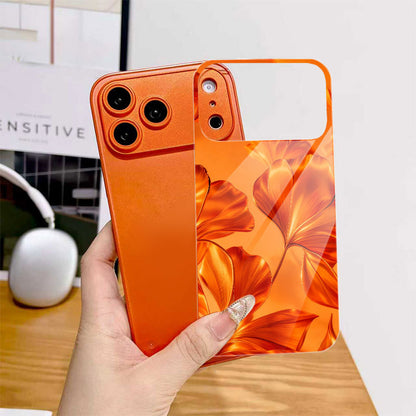 Ginkgo Leaf Pattern Orange Hard Case for iPhone