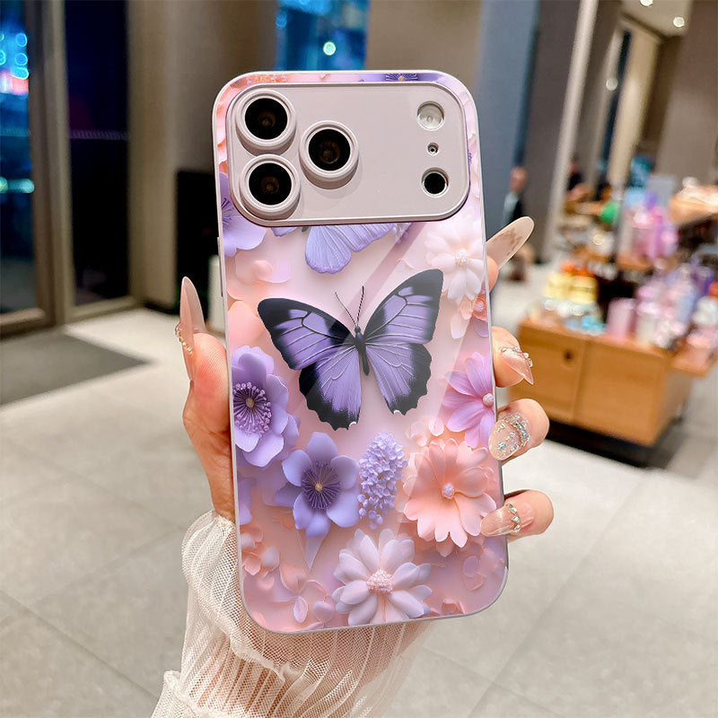 Purple Butterfly Pattern Hard Case for iPhone