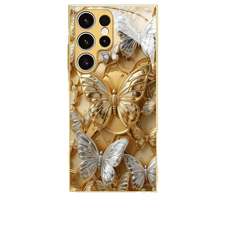 Metal Butterfly Pattern Hard Case for Samsung
