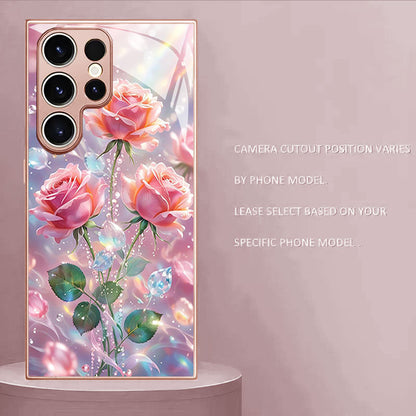 Colorful Pink Rose Pattern Hard Case for Samsung