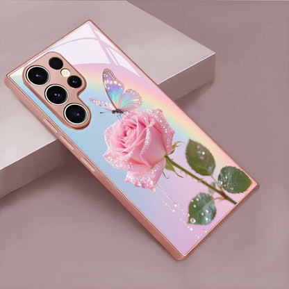 Rose Butterfly Pattern Hard Case for Samsung