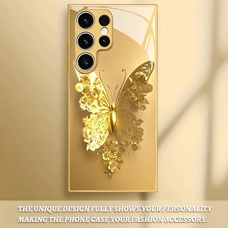 Golden Butterfly Pattern Hard Case for Samsung