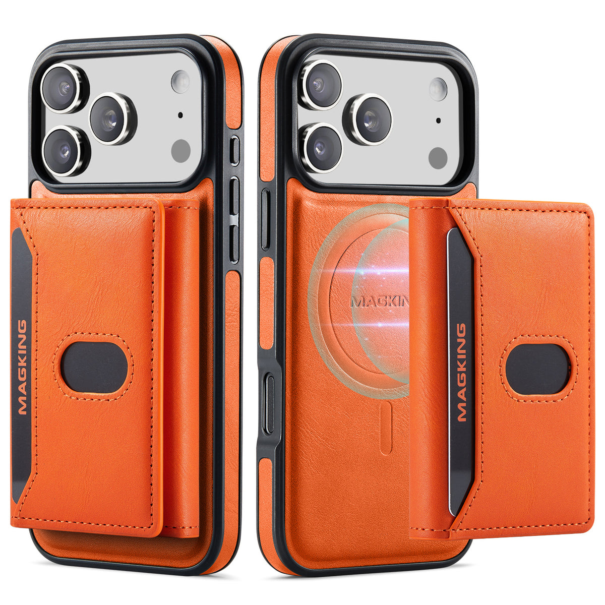 2 in 1 Magnetic Leather Wallet Case for iPhone