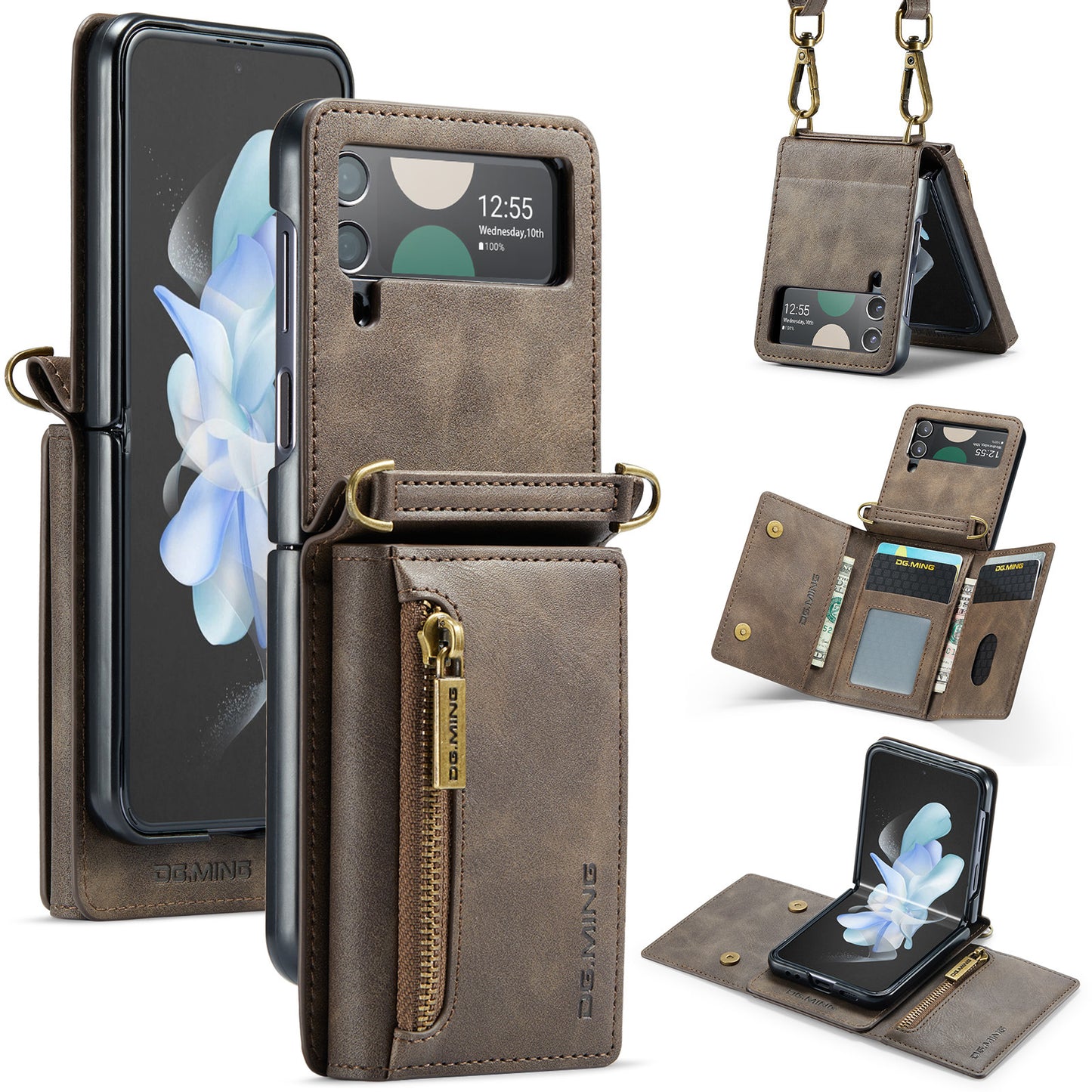 Magnetic Leather Wallet Case for Samsung Z Flip Series