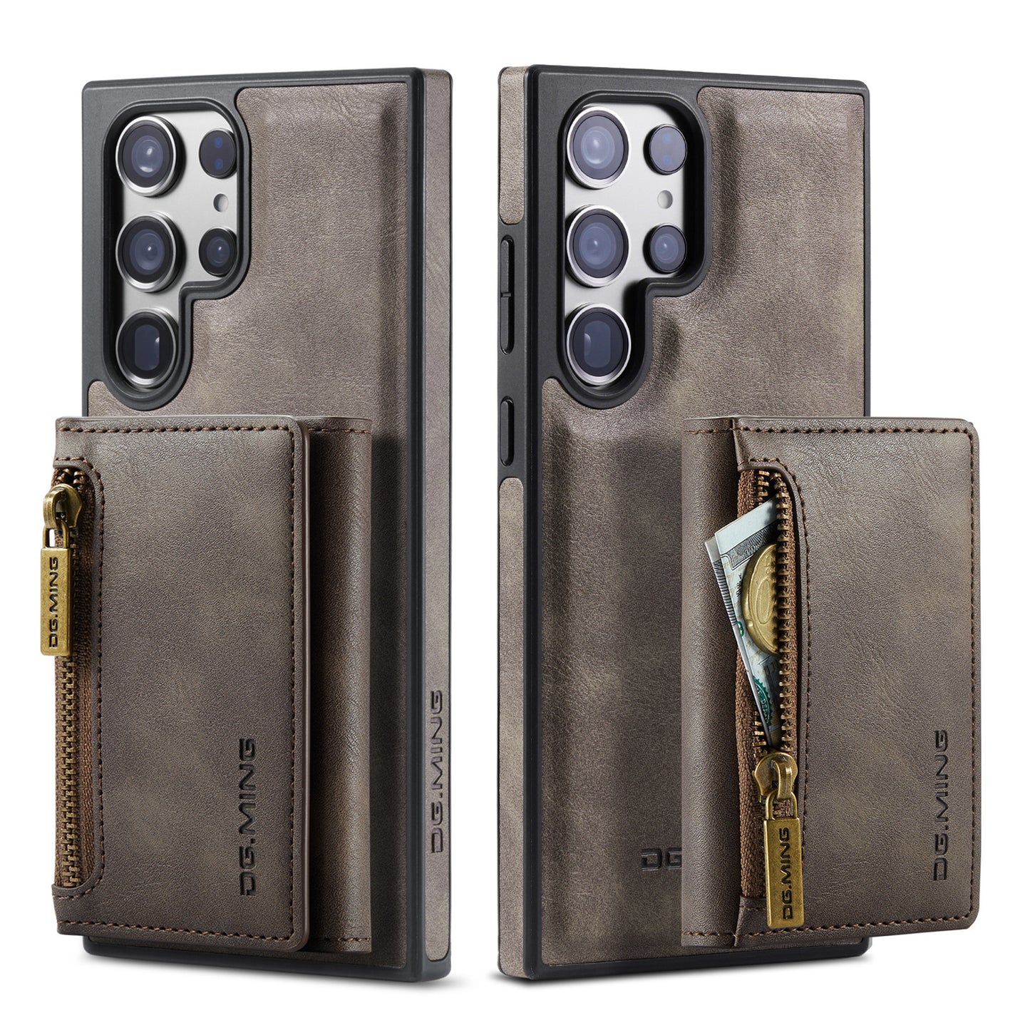 2 in 1 Magnetic Leather Wallet Case for Samsung