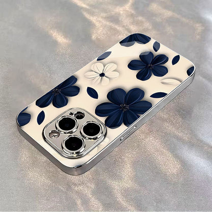 Blue White Flowers Pattern Case for iPhone
