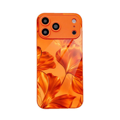 Ginkgo Leaf Pattern Orange Hard Case for iPhone