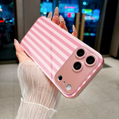 Pink White Vertical Stripe Hard Case for iPhone