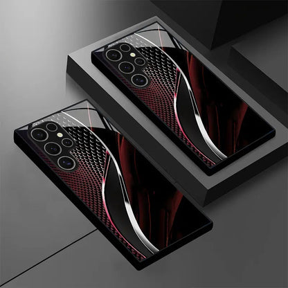Red Black Scaled Curve Hard Case for Samsung
