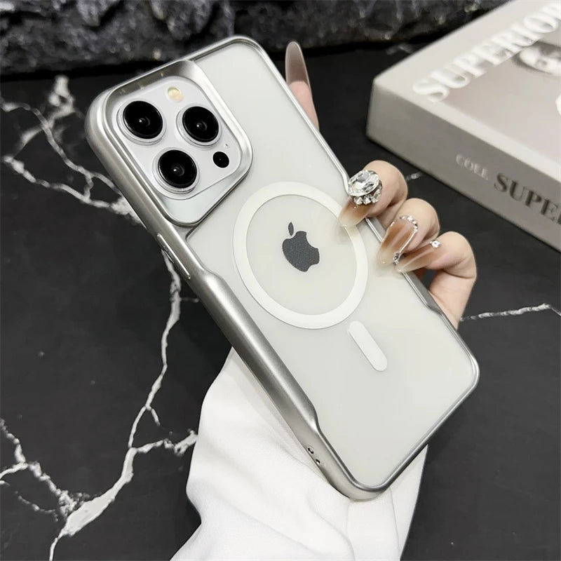 Plating Frame Clear Soft Case For iPhone