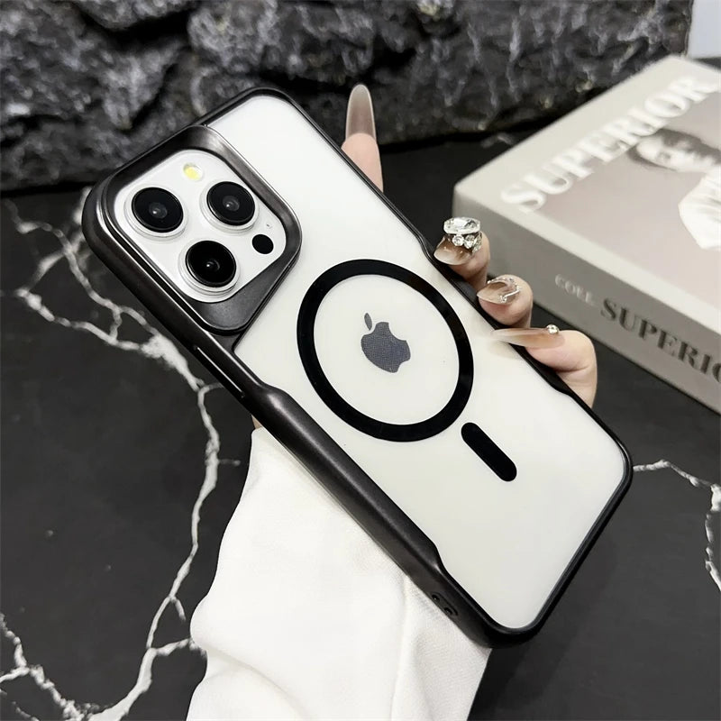 Plating Frame Clear Soft Case For iPhone