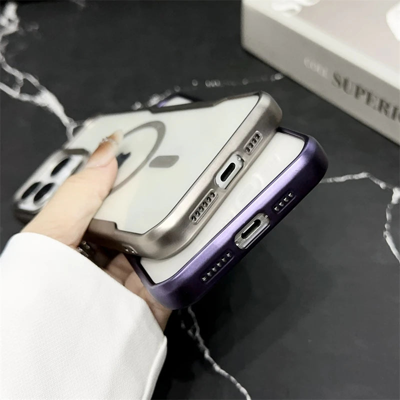 Plating Frame Clear Soft Case For iPhone