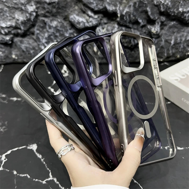 Plating Frame Clear Soft Case For iPhone