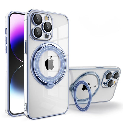 Plating Ring Magnetic Transparent Case For iPhone